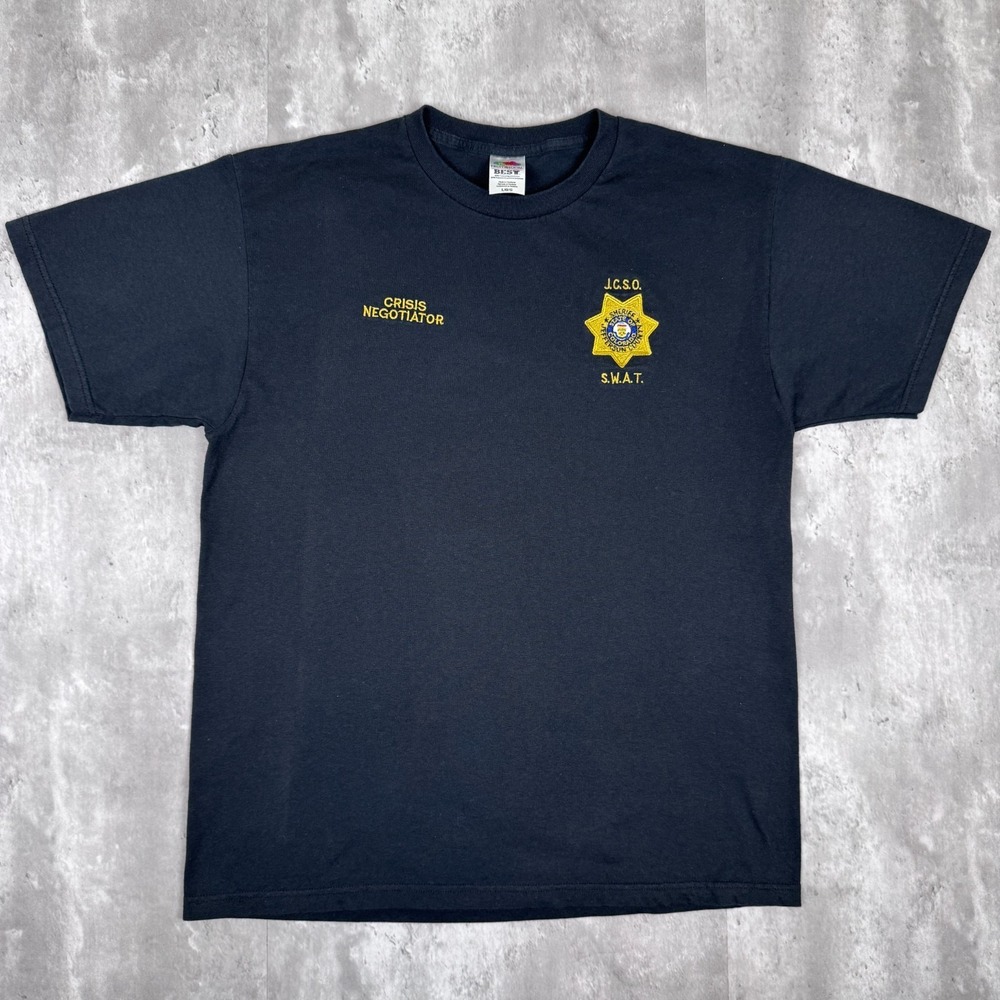 Vintage Crisis Negotiator T-Shirt Mens Large Black Single Stitch Cop Colorado